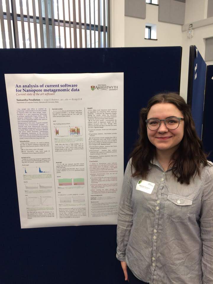 me presenting my bioinformatics poster at the lovelace conference