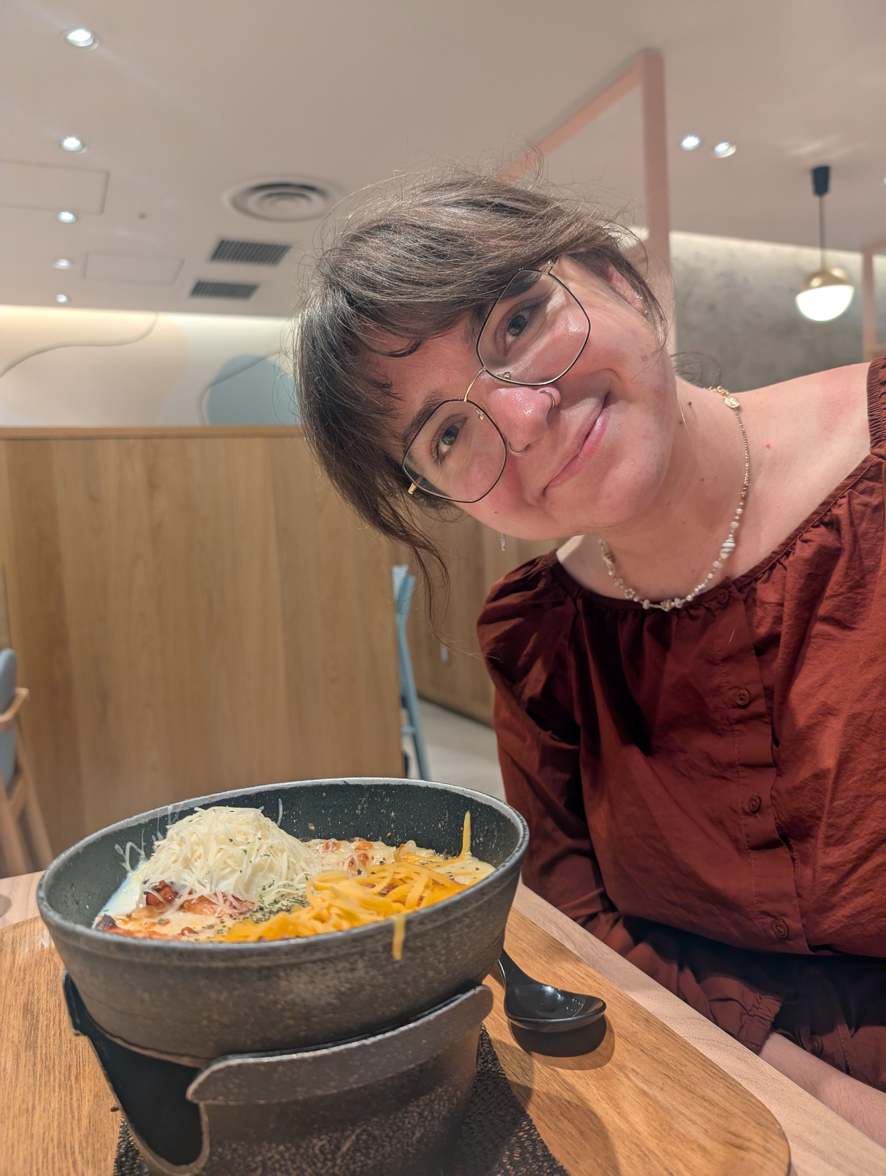 cheesy rice dish with a bunsen burner