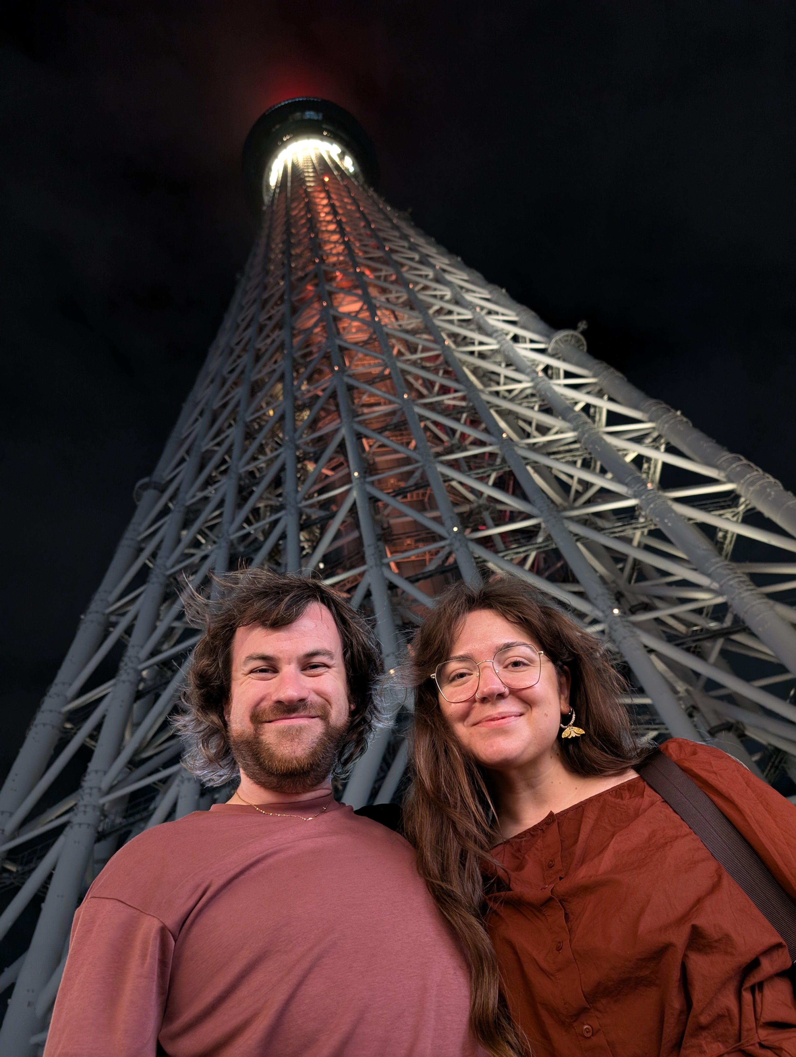 underneath the worlds tallest tower skytree in tokyo japan